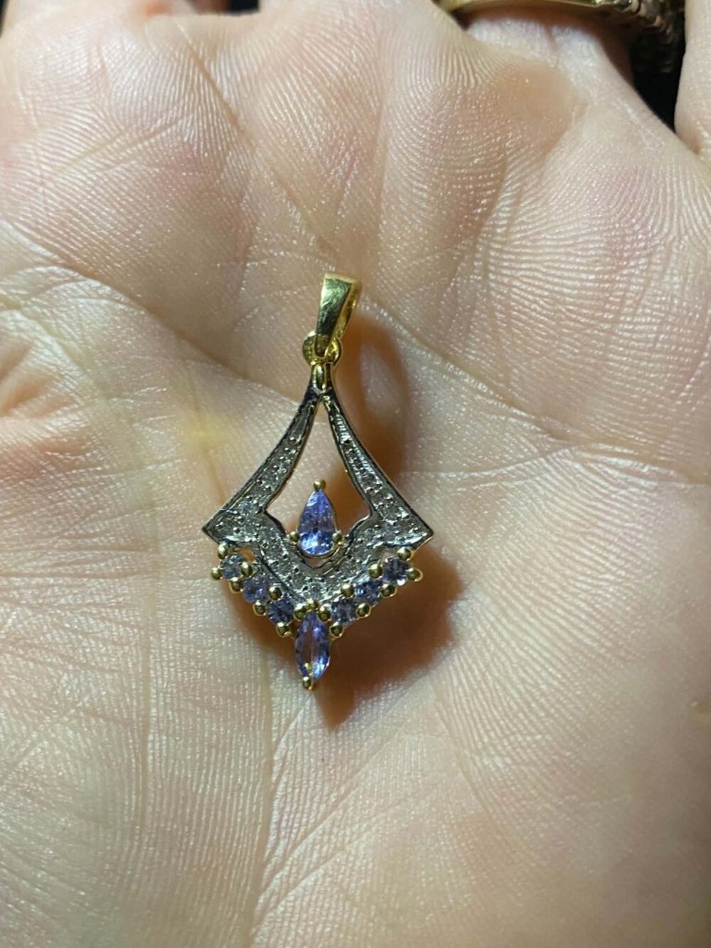 .925 Sterling Silver Natural Tanzanite Marquis Round Gold platting